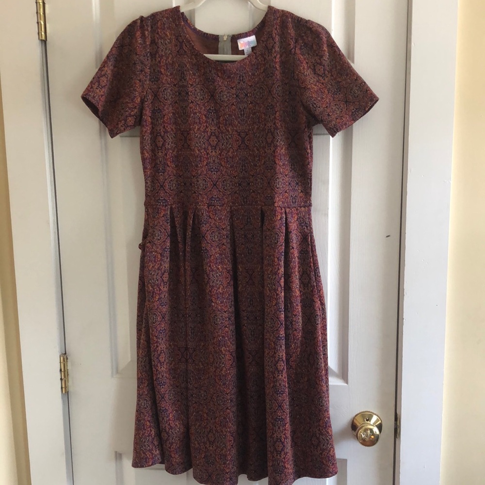 Maroon A-line Dress